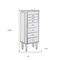 Homeroots 18" Silver Mirrored Writing Desk With Seven Drawers 402023 - alternate 5
