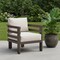 Homeroots 30" Brown Aluminum Outdoor Arm Chair with White Cushion 668767 - alternate 9