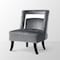 Homeroots 26" Gray and Black Velvet Tufted Side Chair 533839 - alternate 6
