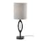 Homeroots 28" Black Solid Wood Round Table Lamp With Gray Drum Shade 524620 - alternate 1