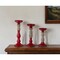 Homeroots Set of Three Red And Natural Ornate Resin Tabletop Pillar Candle Holders, 3PK 516457 - alternate 4