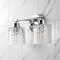 Jonathan Y Spaulding Vintage 13" 2-Light Iron/Chevron Pattern Glass Farmhouse Cottage LED Vanity Light, Chrome JYL3549A - alternate 13