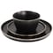 Elama Paul 16 Piece Stoneware Dinnerware Set in Matte Black with Gold Rim ELM-PAUL16 - alternate 7