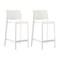 Homeroots Set of Four 26" White Faux Rattan Heavy Duty Plastic Low Back Outdoor Counter Height Bar Chairs 565352 - alternate 5