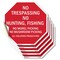 Signmission No Trespassing No Hunting, Fishing, 4 inch X 4 inch, Vinyl Decal, 5PK OC-D-5PACK-4-97 - alternate 1