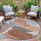 Homeroots 8' Rust And Gray Round Abstract Washable Indoor Outdoor Area Rug 632175 - alternate 4