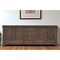 Homeroots 106" Brown Distressed Solid Wood Carved Floral Three Drawer Sideboard with Four Doors 642291 - alternate 8