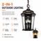 Euri Lighting Bronze LED Hanging Lantern with Flickering Flame, Dual Modes, Water Glass, Wall Switch EHL-130W-MD - alternate 6