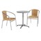 Flash Furniture Round Table Set, Aluminum, Plastic, Rattan, Stainless Steel, Grey TLH-ALUM-24RD-020BGECHR2-GG - alternate 1