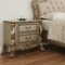 Homeroots 31" Gold Two Drawers Solid Wood Mirrored Nightstand 347056 - alternate 6
