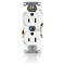 Leviton Duplex Receptacle Outlet, 15A, White, 125V 5252-W - alternate 1