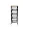 Homeroots 41in Black And Natural Metal And Wood Basket Storage Rolling Cabinet 488862 - alternate 6