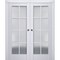Sartodoors Sliding French Double Pocket Doors with Frosted Glass White 60x96 (2* 30x96) Solid Core VEREGIO7412DP-WS-6096 - alternate 1