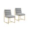 Homeroots Set of Two Tufted Gray And Gold Upholstered Faux Leather Dining Side Chairs 545053 - alternate 9
