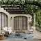 Homeroots 9' X 12' Navy Blue And Ivory Palm Leaf Indoor Outdoor Area Rug 551479 - alternate 9