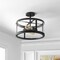 Jonathan Y Herndon 2-Light 15" Iron/Glass Modern LED Flush Mount, Black JYL6701A - alternate 10