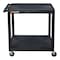 Luxor Utility Cart with Lipped Plastic Shelves, Polyethylene, 400 lb Load Capacity, 2 Shelves, 24 in L HE38-B - alternate 14