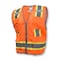 Radians Polyester mesh front and back with solid pockets, Zipper Closure, Orange, Size 3X SV6HO-3X - alternate 1
