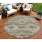 Homeroots 8' Brown Beige And Tan Round Southwestern Washable Indoor Outdoor Area Rug 588692 - alternate 1
