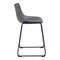 Homeroots Set of Two 24" Charcoal and Black Faux Leather and Steel Counter Height Bar Chairs, 2PK 555730 - alternate 6