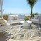 Homeroots 8' Taupe Ivory And Brown Round Geometric Washable Indoor Outdoor Area Rug 589250 - alternate 8