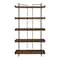 Homeroots 75" Black And Brown Metal and Wood Five Tier Bookcase 517716 - alternate 4