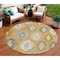Homeroots 8' Gold Ivory And Taupe Round Southwestern Washable Indoor Outdoor Area Rug 615130 - alternate 1