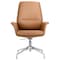 Leisuremod Summit Office Chair in Faux Leather & Aluminum Frame with Adjustable Height & Swivel, Acorn Brown SGO21LBRL - alternate 1