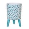 Homeroots Set of Two Aqua Teal And White Ceramic 2 Ounce Chevron Round Distressed Pot Planters, 2PK 517979 - alternate 6