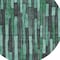 Homeroots 8' Sage Teal Blue And Emerald Round Striped Washable Indoor Outdoor Area Rug 608972 - alternate 6