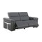 Homeroots 73in Dark Gray and Black Italian Leather Power Reclining Loveseat 720487 - alternate 10