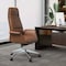 Leisuremod Summit High-Back Office Chair in Faux Leather & Aluminum Frame with Swivel & Tilt, Dark Brown SOT21DBRL - alternate 6