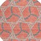 Homeroots 8' Coral And Taupe Round Geometric Washable Indoor Outdoor Area Rug 613490 - alternate 8