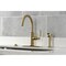 Kingston Brass Single-Handle Kitchen Faucet with Brass Side Sprayer, Brushed Brass KS2437KL - alternate 5