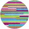 Homeroots 8' Lavender Orange And Lime Green Round Striped Washable Indoor Outdoor Area Rug 613292 - alternate 7
