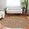 Homeroots 8' Copper Ivory And Black Round Floral Washable Indoor Outdoor Area Rug 604757 - alternate 8