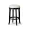 Homeroots 26" White and Black Fabric and Solid Wood Backless Counter Height Swivel Bar Chair 632412 - alternate 4