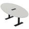 Skutchi Designs 7ft Conference Table With Power Unit | 4 Person Modular Oval Meeting Table | Harmony Series HAR-OVL-48X84-T.BK-U779-EBLK - alternate 1