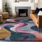 Homeroots 10' X 14' Green Pink And Teal Blue Abstract Washable Indoor Outdoor Area Rug 604461 - alternate 7