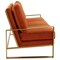 Leisuremod Jefferson Contemporary Velvet Sofa with Gold Frame, Orange JAG77OR - alternate 4