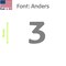 Aacc Self-Adhesive Vinyl Number: 3, Size: 12 in. Color: Gray Font: Anders, 24PK AACC-Anders-N3-Gray-I12x24 - alternate 1