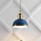 Jonathan Y Homer 13" 1-Light Modern Industrial Metal LED Dome Pendant, Navy/Brass Gold JYL9536G - alternate 7