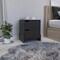 Homeroots 20" Black Wood Two Drawer Nightstand 543694 - alternate 6