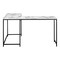 Homeroots 58" White and Black Faux Marble Wood And Metal Corner Computer Desk 489871 - alternate 6