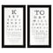Homeroots Set Of Two Eye Charts 1 Black Framed Print Wall Art, 2PK 407482 - alternate 1