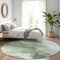 Homeroots 8' Green And Taupe Round Abstract Washable Indoor Outdoor Area Rug 611371 - alternate 9