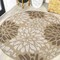 Jonathan Y Zinnia Modern Floral Textured Weave Brown/Cream 3 ft Round Indoor/Outdoor Area Rug SMB110I-3R - alternate 1