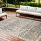 Homeroots 8' X 10' Blue and Orange Floral Stain Resistant Indoor Outdoor Area Rug 531510 - alternate 1