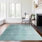 Homeroots 5' X 8' Teal Blue And Aqua Abstract Washable Indoor Outdoor Area Rug 588233 - alternate 8
