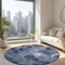 Homeroots 8' Denim Blue And Gray Round Abstract Washable Indoor Outdoor Area Rug 577663 - alternate 6